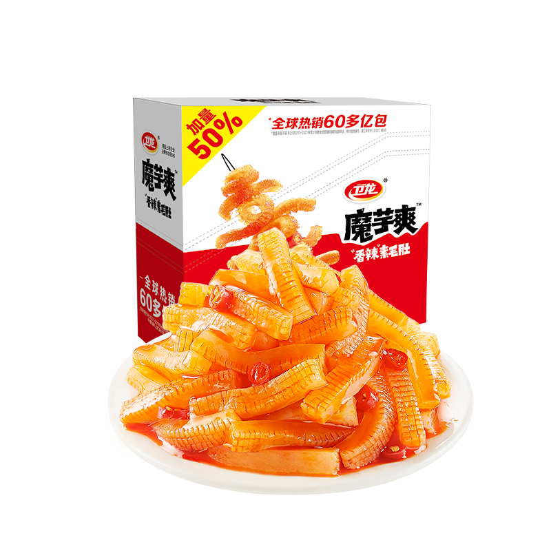 卫龙魔芋爽魔芋素毛肚麻酱味辣条解馋小零食辣味零食休闲食品小吃