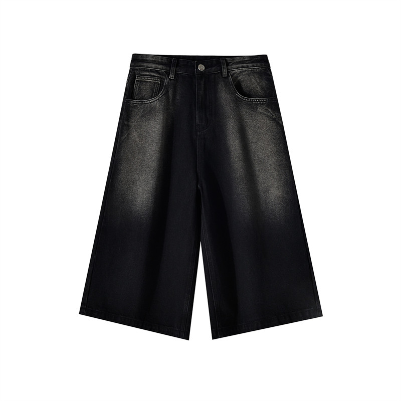 American-washed denim shorts for summer loose casual