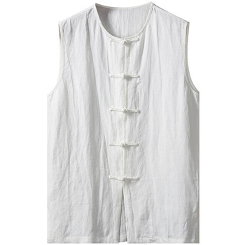 ໂດຍ Tian 丨ແບບຈີນ Tang suit summer ຜູ້ຊາຍຝ້າຍແລະ linen vest sleeveless waistcoat ຜູ້ຊາຍແບບຈີນ mandarin coat buttoned undershirt