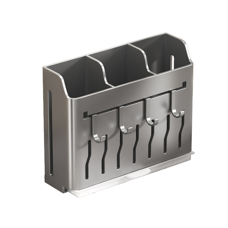 Stainless steel chopstick storage box kitchen chopstick cage household chopstick barrel knife holder wall-mounted knife storage integrated storage rack