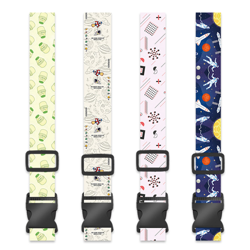 Customizable length logo one-word luggage straps