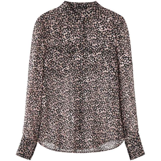 Mendeshi romantic floral chiffon shirt same style as store