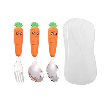 Cute cartoon baby stainless steel spoon scraping mud