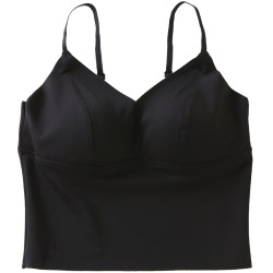 Small suspender vest female in the summer with a bottom -up bra with chest pad wrapped chest black outside wearing a beautiful back top