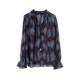 ເສື້ອ Chiffon ພິມ Boucherie V-tie