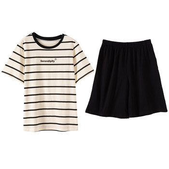 Dingguagua pure cotton striped pajamas home wear set