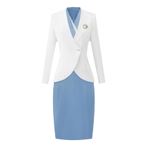 Exquisite dress suit mid-length secretarial professional attire etiquette 4S store jewelry store work clothes high-end feel