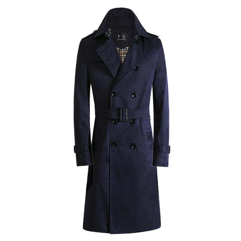 Mid-length British business slim spring and autumn men's windbreaker