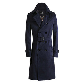 Mid-length british business slim spring and autumn men's windbreaker