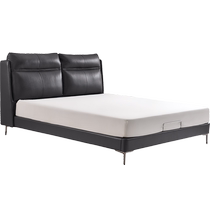 Gujia Home modern American retro leather bed master bedroom large bed does not disturb each other double bed high-end atmosphere 8138