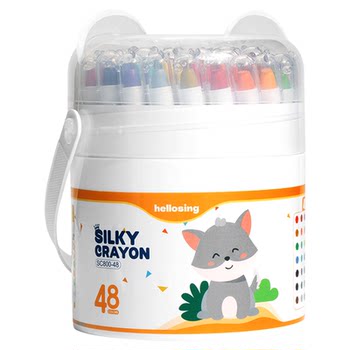 Oil pastel 48 colors, silky, safe, non-toxic, washable, rotating core, non-dirty to hands, creamy texture, easy to color, special painting pen set for primary school students