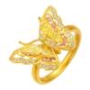 Saturday Fortune Gold Inlaid Diamond Ring Women's Intangible Cultural Heritage Series Song Brocade Pure Gold Butterfly Ring as a Holiday Gift