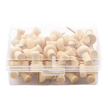 Barrel-loaded wooden i-shaped pins push pins