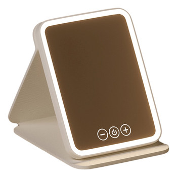 Foldable led makeup mirror, portable makeup mirror with light, large rechargeable, long-lasting desktop beauty mirror