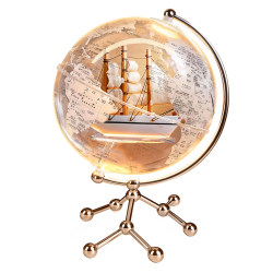 2026 New Model Transparent Globe Ornament, Light Luxury High-End Decoration for Living Room, Office, Wine Cabinet, Desktop, Bedroom, Glowing Globe Night Light, Table Lamp, Home Decoration, Housewarming Gift