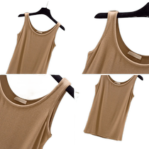 Pure cotton vest womens threaded loose outer wear U-neck suspender bottoming shirt suit inner vest large size sleeveless T-shirt