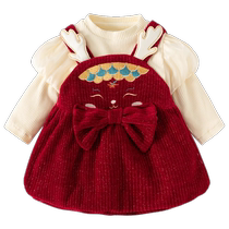 (Off-Season Clearance) Girls Dresses Autumn and Winter Fashionable Baby Dresses for Weekend Banquet Plus Velvet Childrens Princess Dresses