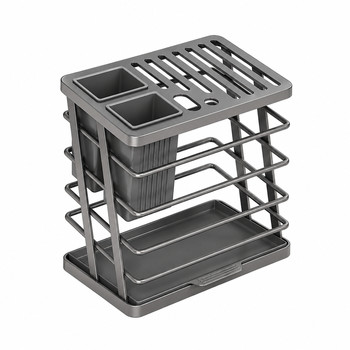 Countertop multifunctional draining knife holder and chopstick cage integrated rack