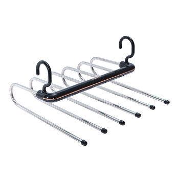 Happy Fish folding trouser rack trouser clip house clothes hanger special multi-layer trouser hanger seamless non-slip trouser storage artifact