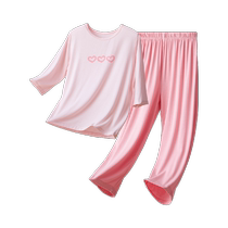 Hongdou Childrens Modal Home Clothing Set Boys and Girls Spring and Summer Pajamas Baby Air Conditioning Clothing Thin Antibacterial