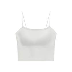 Camisole ແມ່ຍິງ Catman Camisole ມີ Pads ເຕົ້ານົມ All-in-One Bottoming ແລະ Back Bra ທີ່ສວຍງາມຕ້ານການເປີດເຜີຍທໍ່ສີຂາວດ້ານເທິງ underwear