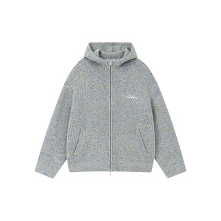 FORNINES微短款重磅加厚毛衣外套男女情侣装秋冬休闲连帽针织开衫