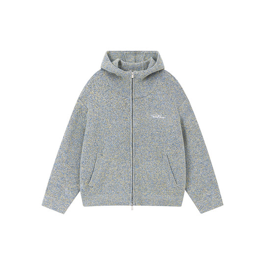 FORNINES слегка короткий тяжелый толстый свитер, куртка для мужчин и женщин, пара носит осенне-зимний повседневный вязаный кардиган с капюшоном