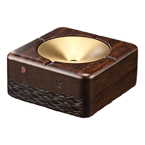 High-end ashtray with cover for home living room ebony light luxury anti-fly ashtray large high-end atmosphere and class