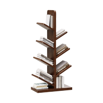 Solid wood bookshelf floor-standing wall storage shelf living room household simple creative tree-shaped childrens bedroom layered shelf