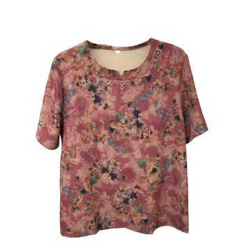 ເສື້ອເຊີດແຂນສັ້ນພິມເສື້ອ chiffon ເສື້ອເຊີດຮ້ອນຂອງແມ່