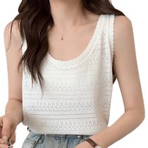 Ice silk camisole womens 2024 summer new style thin large size fat mm slimming knitted top