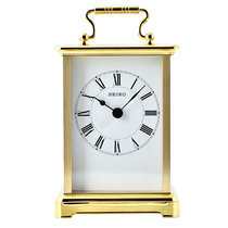(Self-operated) SEIKO Japan Seiko table clock high-end metal shell bedroom classical ornaments alarm clock desk clock