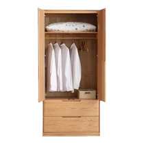 Signmaker wardrobe all solid wood wardrobe Nordic bedroom sliding door household double door storage cabinet wardrobe storage cabinet