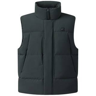 FILA 斐乐官方保暖羽绒马甲男冬季新款简约百搭基础立领羽绒外套