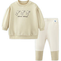 (Same style in the mall) Mini Bala Girls Long Sleeve Suit Baby Skin Friendly and Comfortable 2024 Autumn New Trousers