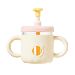 Kechao children's milk cup baby water cup household baby learning drinking cup straw cup glass with scale for drinking water