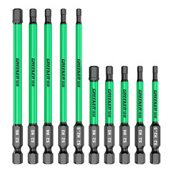 Green tungsten steel inner hexagonal bit electric batch strong magnetic hexagonal handle wrench electric screwdriver wind bit hand electric drill