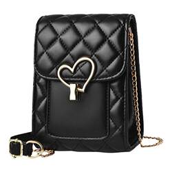 2023 Mobile Phone Bag for Women, Crossbody Bag, 2024 New Fashion, This Year's Popular Chain Bag for Women, Heart-Shaped Quilted Small Bag