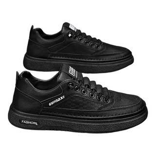 莆田男鞋冬季防滑防水轻便软底厨房工作劳保皮鞋男士休闲黑色板鞋