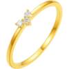 Saturday blessing gold inlaid diamond ring for women