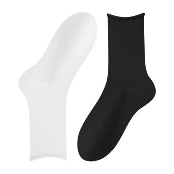 ຖົງຕີນລະດູຮ້ອນຂອງແມ່ຍິງບາງໆທໍ່ສັ້ນຂະຫນາດກາງ Confinement Pile Socks Breathable Sweat-absorbent Cotton Yarn White Loafers Socks