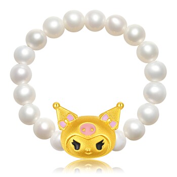 Trendy acer sanrio coolomi gold pearl ring pure gold ring 3d hard gold coolomi birthday