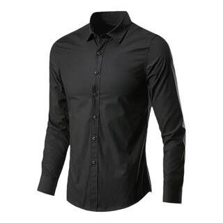 Slim business formal wear handsome black gray white shirt