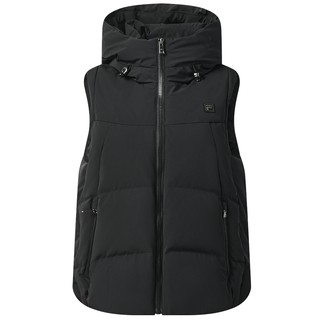 鹅绒FILA 斐乐官方羽绒马甲女冬季新款时尚休闲基础保暖连帽外套