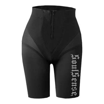 SoulSense High Street Shaping Pants High Waist Hiplifting Belly Controlling Black Coffee Fabric Short Shaping Pants Thin Style