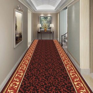 Stair carpet red festive thickened water-absorbent non-slip floor mat kitchen walkway entrance corridor carpet aisle home