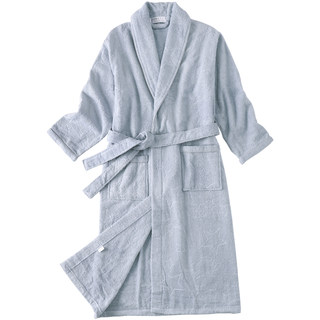 Cotton terry bathrobe women's long water-absorbing quick-drying cotton nightgown men's bathrobe spring and autumn bathrobe couples home robe