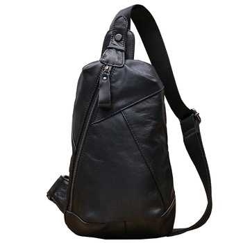 Handmade cowhide chest bag men's bag japanese and korean style shoulder fashion