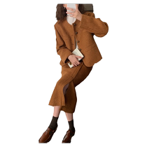 Xiao Yang Temperament Famous yuan Xiaofeng Wind retro suit Maos career Korean drama Two sets of half body dress for womens autumn and winter