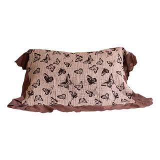 French retro butterfly pillowcase pure cotton plus size